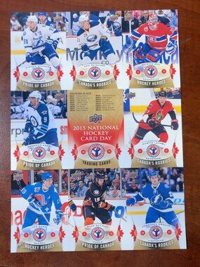 2015 Upper Deck National Hockey Card Day Uncut Sheet – Roy, Sakic & Stamkos